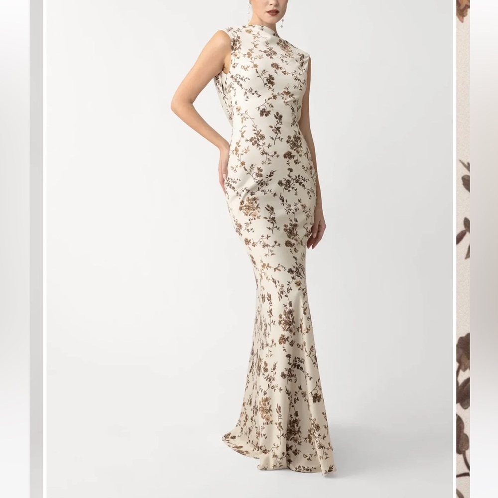 Sau Lee Cali sleeveless high neck maxi in beige - Picture 3 of 7